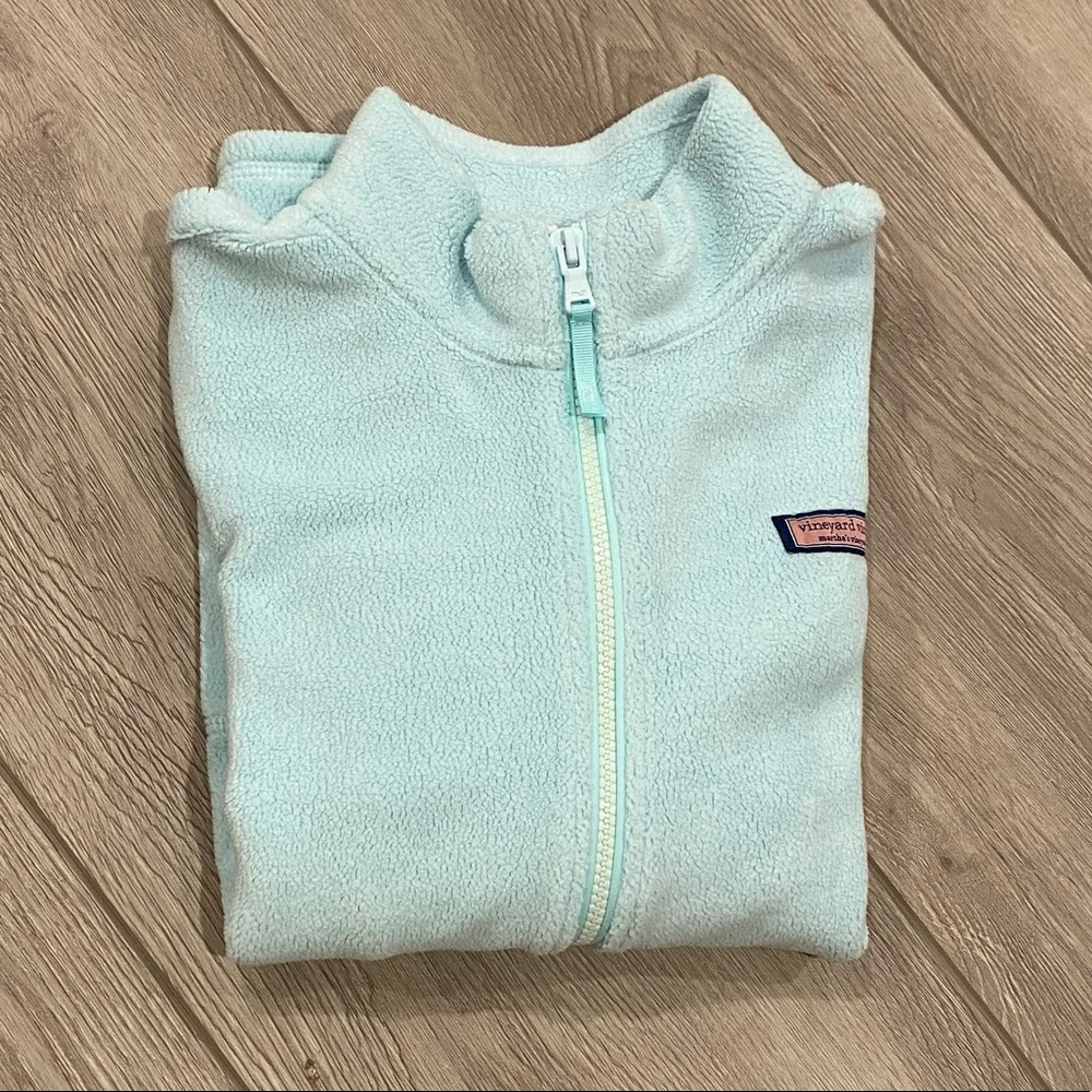 Vineyard Vines Girls Lightweight Fleece Mint Blue Sz L